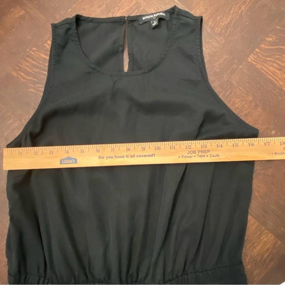 Banana Republic Black Sleeveless Jumpsuit Elastic Drawstring Waist Jogger Size 4 - Picture 9 of 11